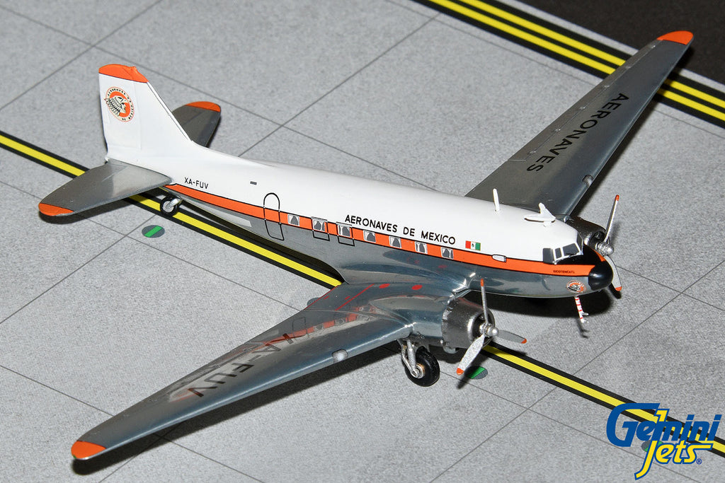 Aeromexico (Aeronaves de Mexico) DC-3 XA-FUV GeminiJets G2AMX1151 Scale 1:200