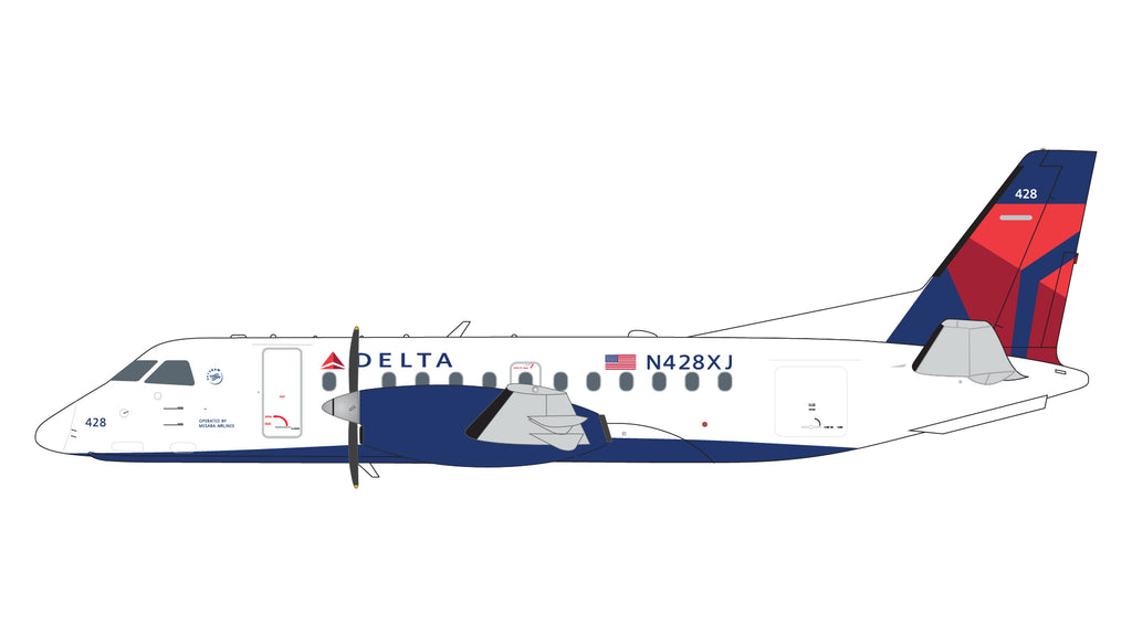 Delta Connection Saab 340B N428XJ GeminiJets G2DAL1340 Scale 1:200