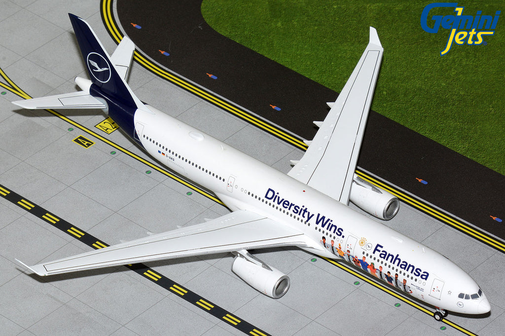 Lufthansa Airbus A330-300 D-AIKQ Fanhansa Diversity Wins GeminiJets G2DLH1221 Scale 1:200
