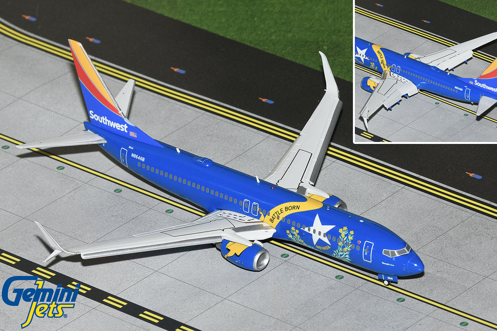 Southwest Boeing 737-800 Flaps Down N8646B Nevada One GeminiJets G2SWA1267F Scale 1:200