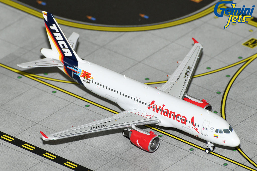 Avianca Airbus A320 N567AV TACA Heritage GeminiJets GJAVA2190 Scale 1:400