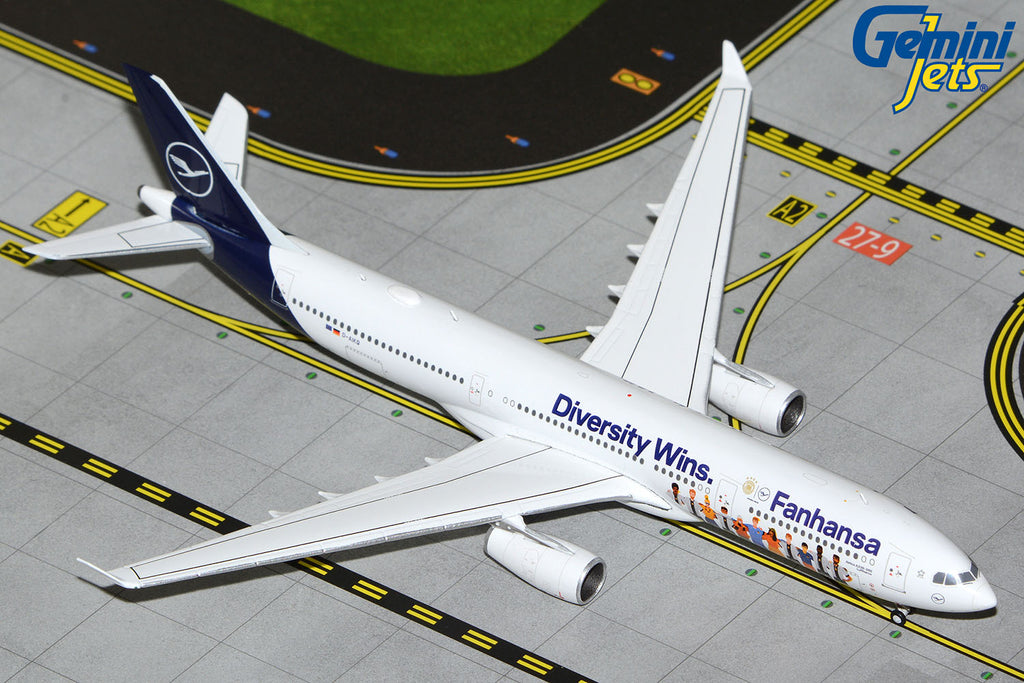 Lufthansa Airbus A330-300 D-AIKQ Fanhansa Diversity Wins GeminiJets GJDLH2191 Scale 1:400