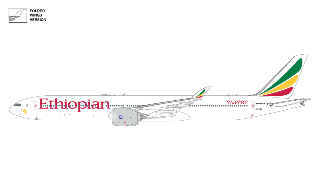 Ethiopian Airlines Boeing 777-9 Folded Wings ET-BBX GeminiJets GJETH2280 Scale 1:400