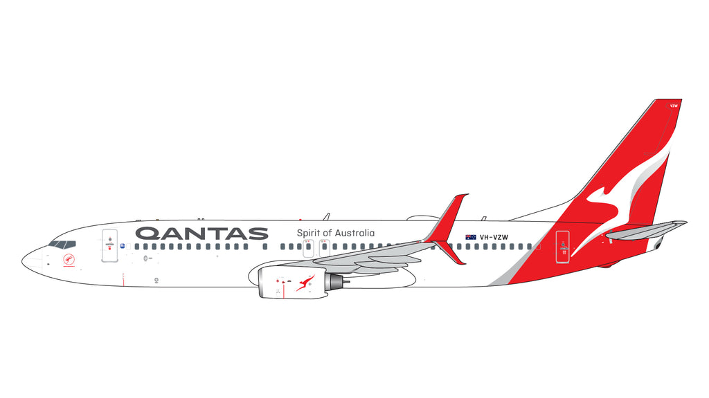 Qantas Boeing 737-800 VH-VZW GeminiJets GJQFA2371 Scale 1:400
