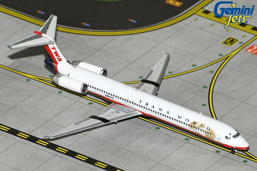 TWA MD-82 N960TW GeminiJets GJTWA1711 Scale 1:400
