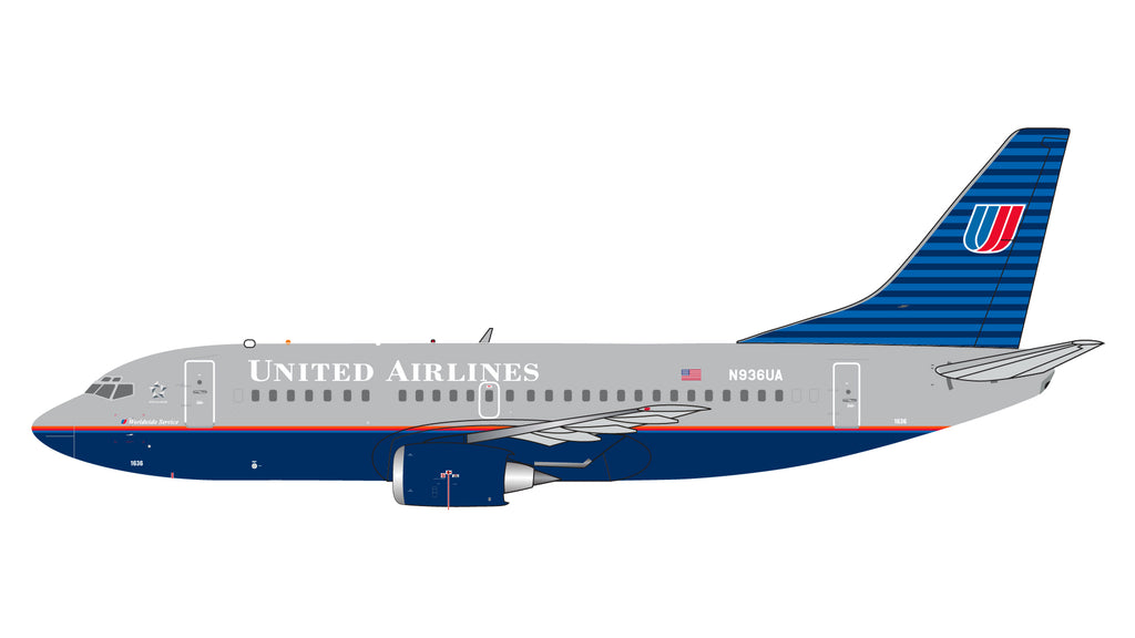 United Boeing 737-500 N936UA GeminiJets GJUAL2348 Scale 1:400