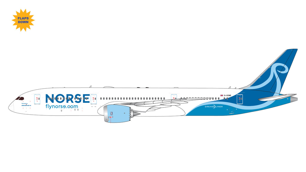 Norse Atlantic UK Boeing 787-9 Flaps Down G-CKWS GeminiJets GJUBT2373F Scale 1:400