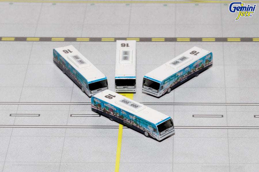 US Airways Cobus 3000 "Greener" Airport Passenger Bus Set GeminiJets GJUSA1534 Scale 1:400