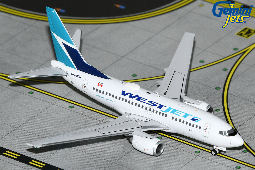 WestJet Boeing 737-600 C-GWSL GeminiJets GJWJA2259 Scale 1:400