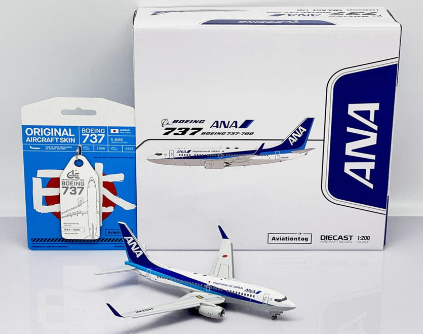 ANA Boeing 737-700 JA02AN With Aviationtag JC Wings SA2ANA023 SA2023 Scale 1:200
