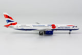 British Airways Boeing 757-200 G-BPEK Pause To Remember Poppy NG Model 53158 Scale 1:400