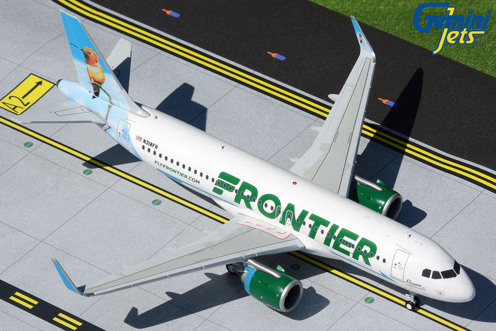 Frontier Airbus A320neo N318FR Flower The Hummingbird GeminiJets G2FFT897 Scale 1:200
