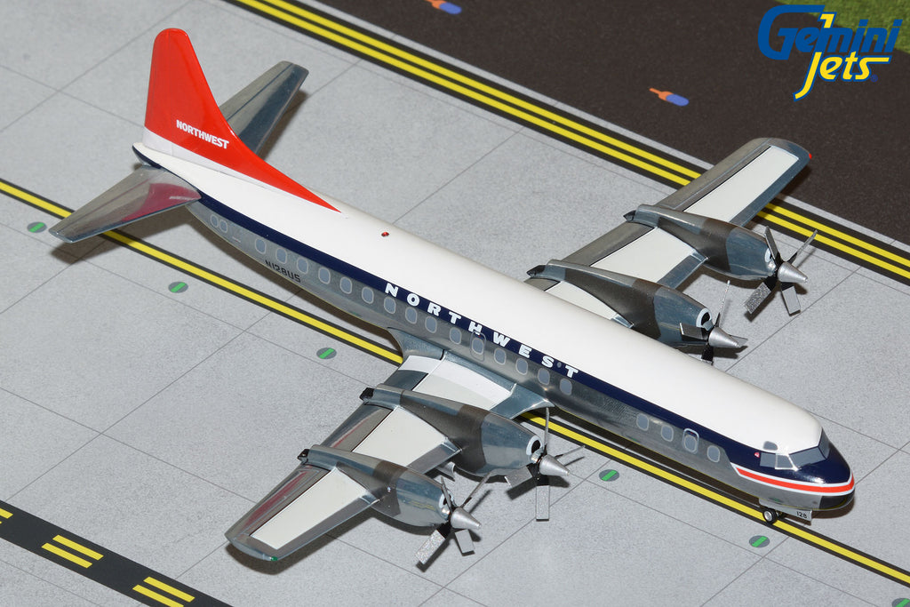Northwest Orient Lockheed L-188 N128US GeminiJets G2NWA1028 Scale 1:200
