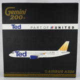 Ted Airbus A320 N488UA GeminiJets G2UAL007 Scale 1:200