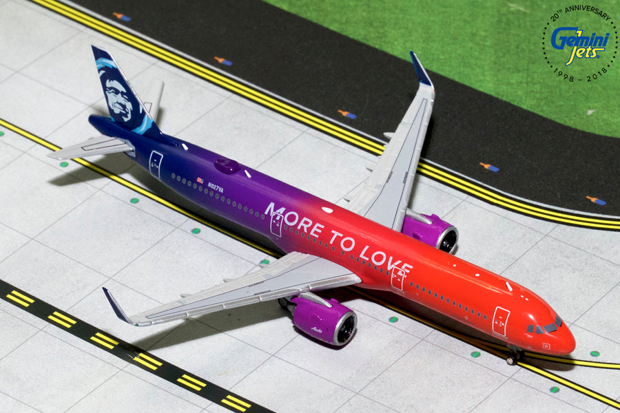 Alaska Airlines Airbus A321neo N927VA More To Love GeminiJets GJASA1776 Scale 1:400