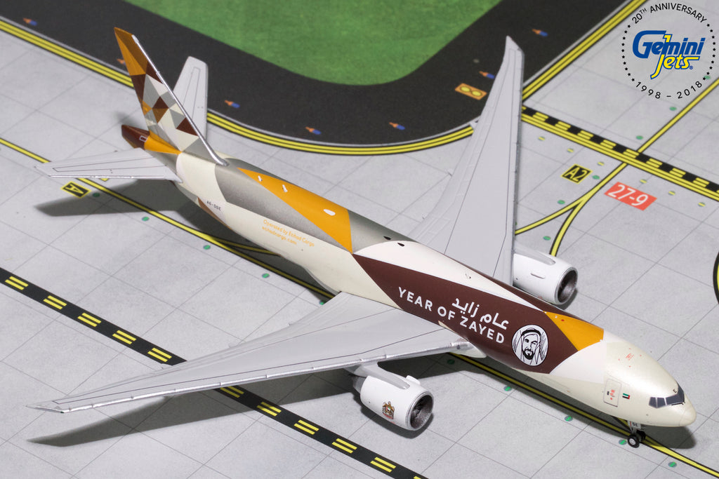 Etihad Cargo Boeing 777F A6-DDE Sheik Zayed GeminiJets GJETD1812 Scale 1:400