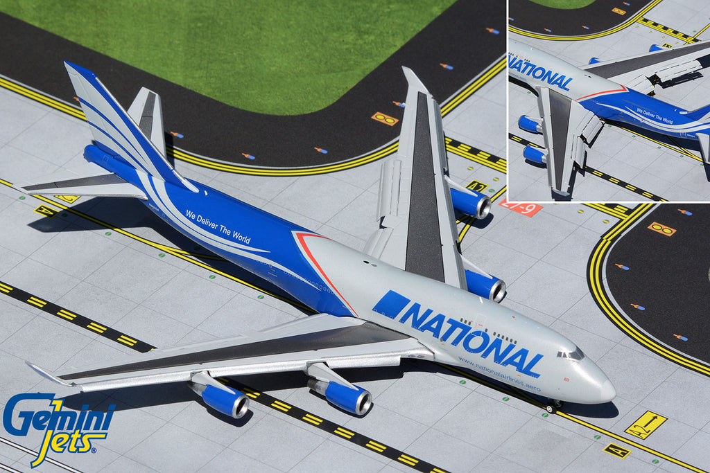 National Airlines Boeing 747-400BCF Flaps Down N952CA GeminiJets GJNCR2016F Scale 1:400