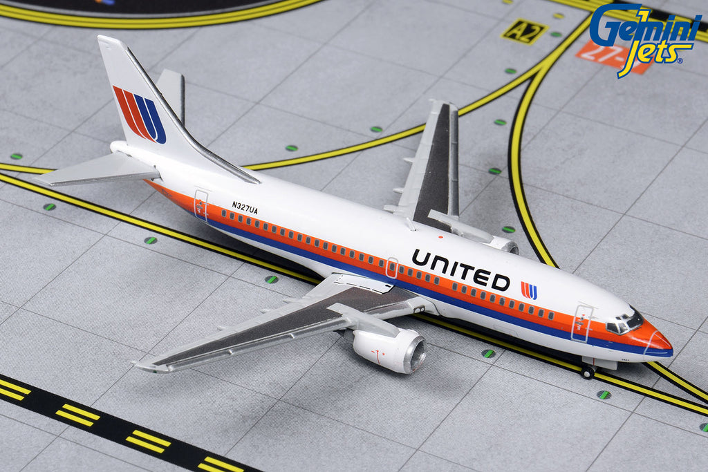 United Boeing 737-300 N327UA GeminiJets GJUAL1203 Scale 1:400