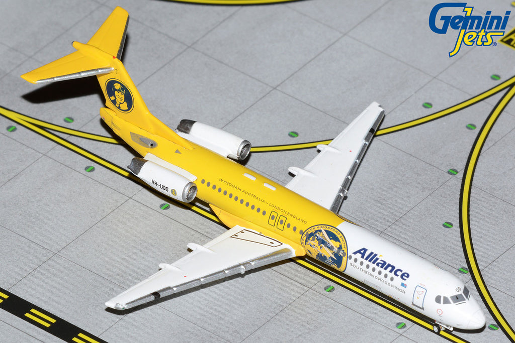 Alliance Airlines Fokker 100 VH-UQG Southern Cross Minor GeminiJets GJUTY1996 Scale 1:400