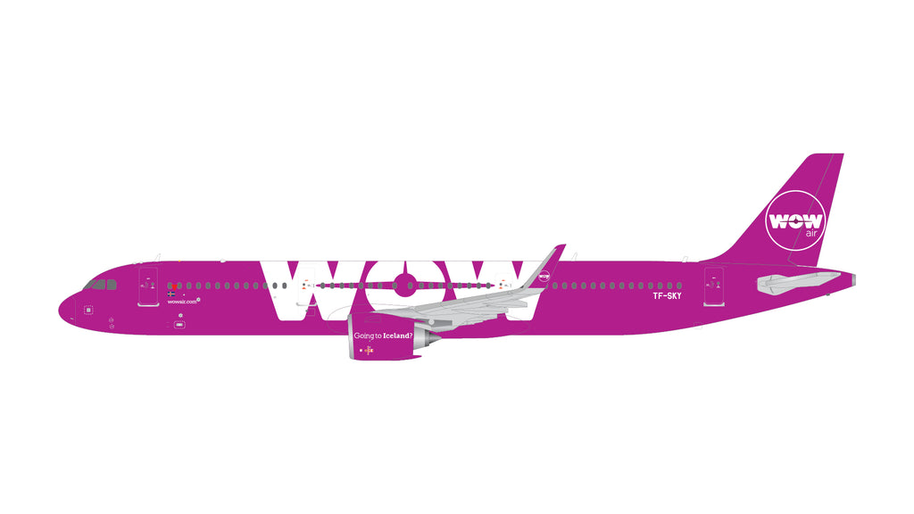 Wow Air Airbus A321neo TF-SKY GeminiJets GJWOW1686 Scale 1:400