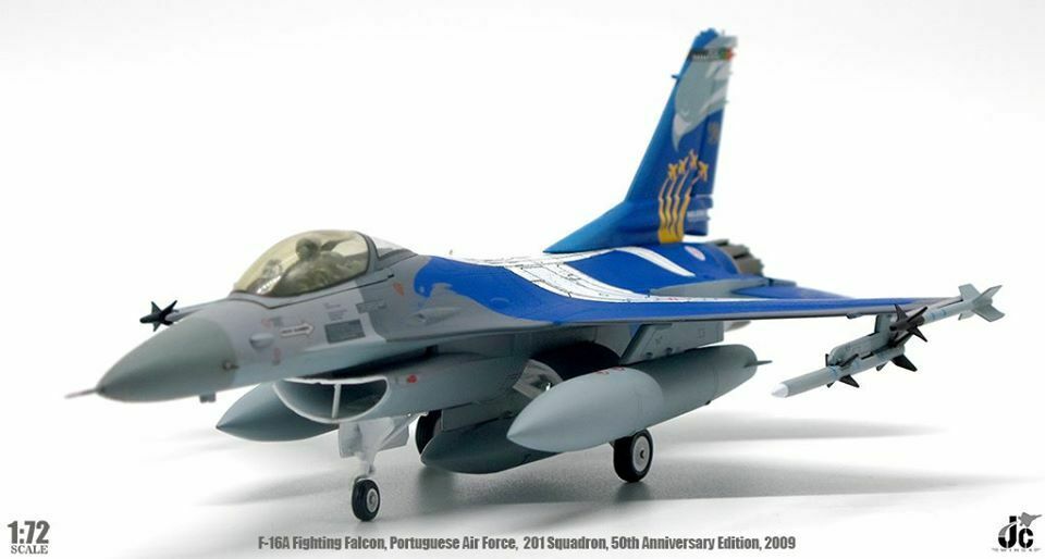 Portuguese Air Force F-16A Fighting Falcon (201 Sqd, 50th Anniversary) JC  Wings JCW-72-F16-007 Scale 1:72