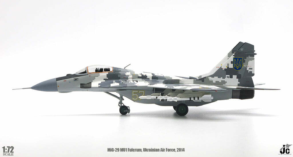 Ukranian Air Force MiG-29MU1 Fulcrum-C Yellow 57 (Ukraine, 2014) JC Wings JCW-72-MG29-011 Scale 1:72