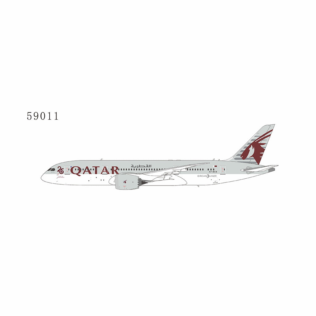 Qatar Airways Boeing 787-8 A7-BCB 25th Anniversary NG Model 59011 Scale 1:400