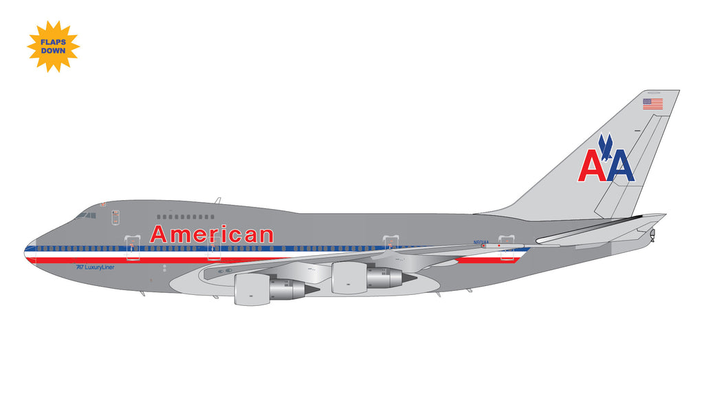 American Airlines Boeing 747SP Flaps Down N601AA GeminiJets G2AAL1158F Scale 1:200