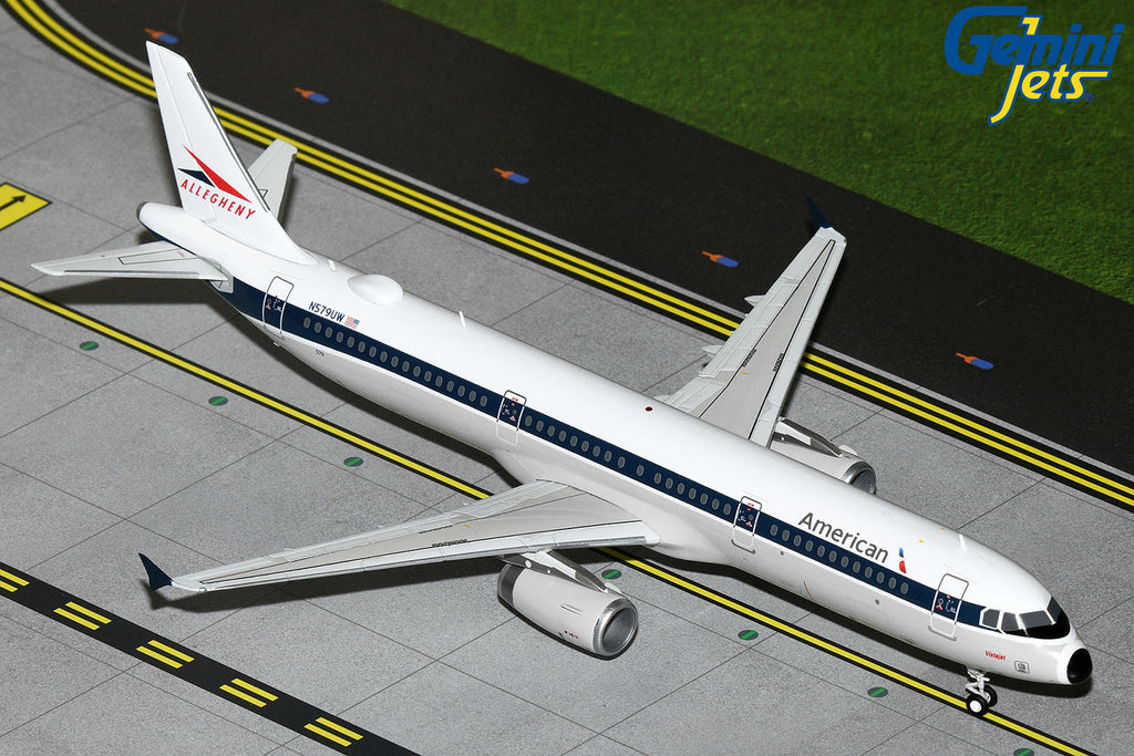 American Airlines Airbus A321 N579UW Allegheny Heritage GeminiJets G2AAL1297 Scale 1:200