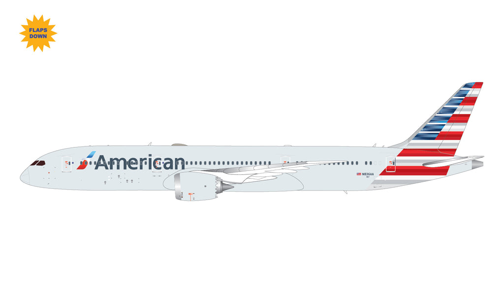 American Airlines Boeing 787-9 Flaps Down N836AA GeminiJets G2AAL1411F Scale 1:200