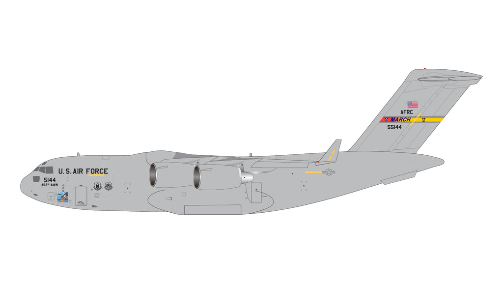 USAF Boeing C-17 05-5144 March ARB GeminiJets G2AFO1392 Scale 1:200