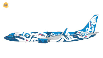 Alaska Airlines Boeing 737-800 Flaps Down N559AS Xaat Kwaani Salmon People GeminiJets G2ASA1246F Scale 1:200