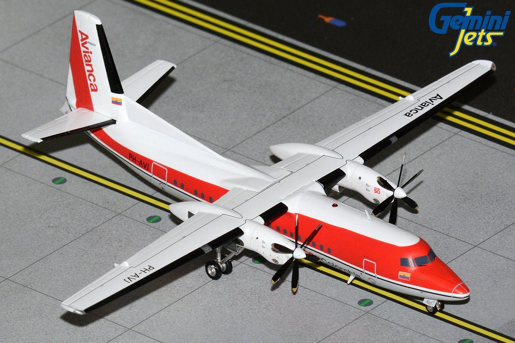 Avianca Fokker 50 PH-AVJ GeminiJets G2AVA1500 Scale 1:200