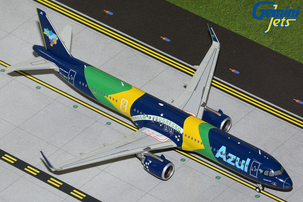 Azul Airbus A321neo PR-YJE Brazilian Flag GeminiJets G2AZU1085 Scale 1:200