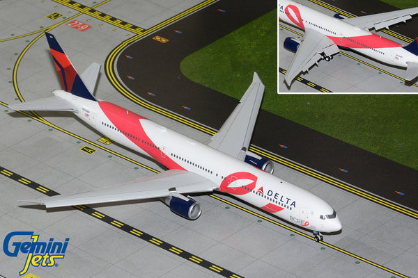 Delta Boeing 767-400ER Flaps Down N845MH Breast Cancer Research Foundation 2015 GeminiJets G2DAL1446F Scale 1:200