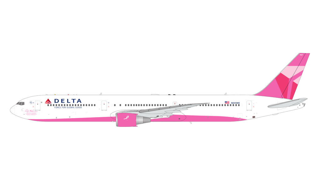 Delta Boeing 767-400ER N845MH Breast Cancer Research Foundation 2010 GeminiJets G2DAL1451 Scale 1:200