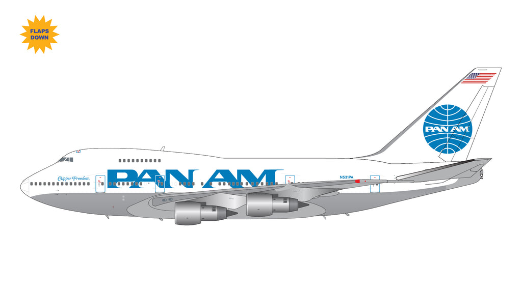 Pan Am Boeing 747SP Flaps Down N531PA GeminiJets G2PAA1164F Scale 1:200