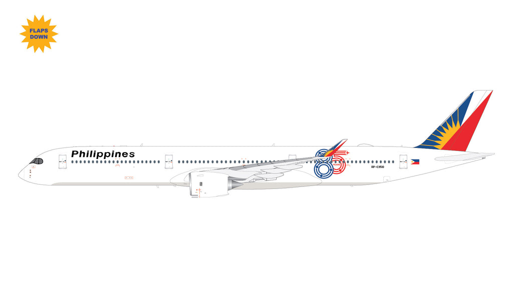Philippine Airlines Airbus A350-1000 Flaps Down RP-C3510 85 Years GeminiJets G2PAL1498F Scale 1:200