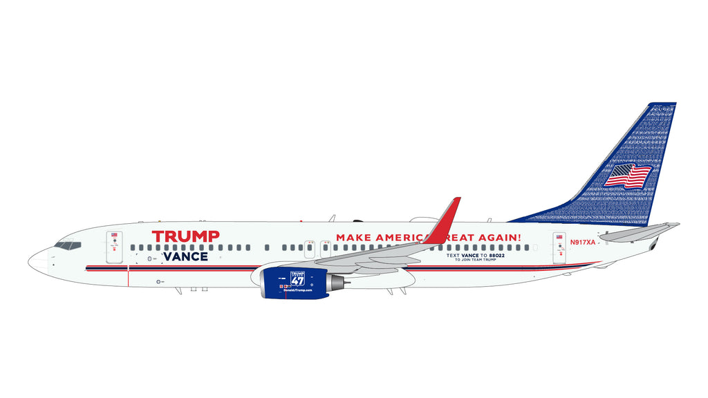 Trump-Vance Campaign Boeing 737-800 N917XA GeminiJets G2TRU1372 Scale 1:200