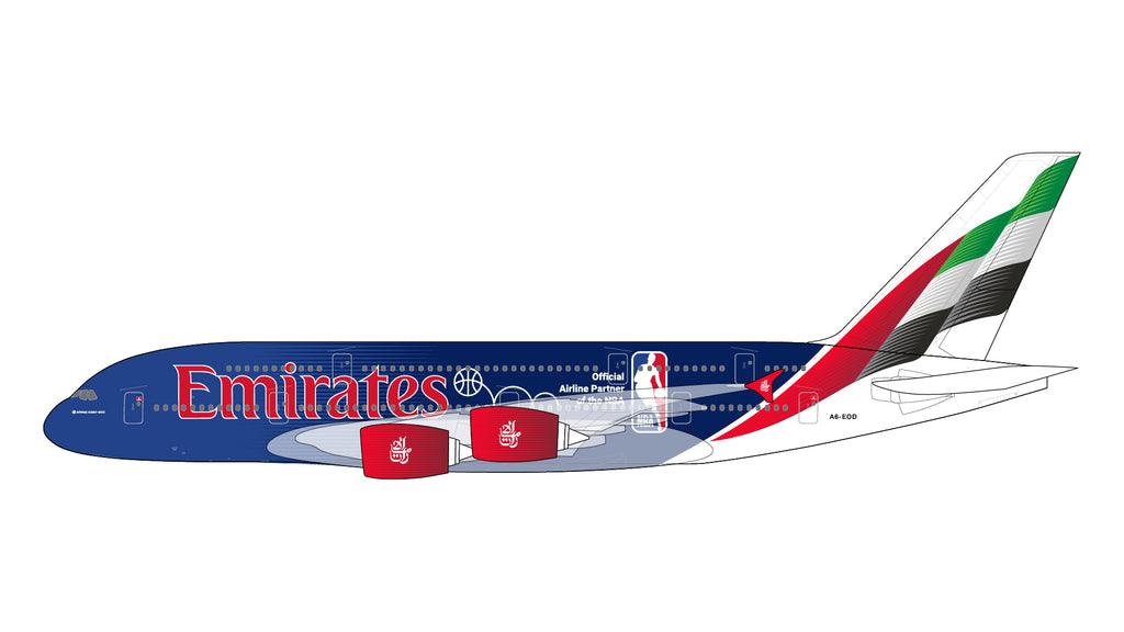 Emirates Airbus A380 A6-EOD NBA GeminiJets G2UAE1346 Scale 1:200