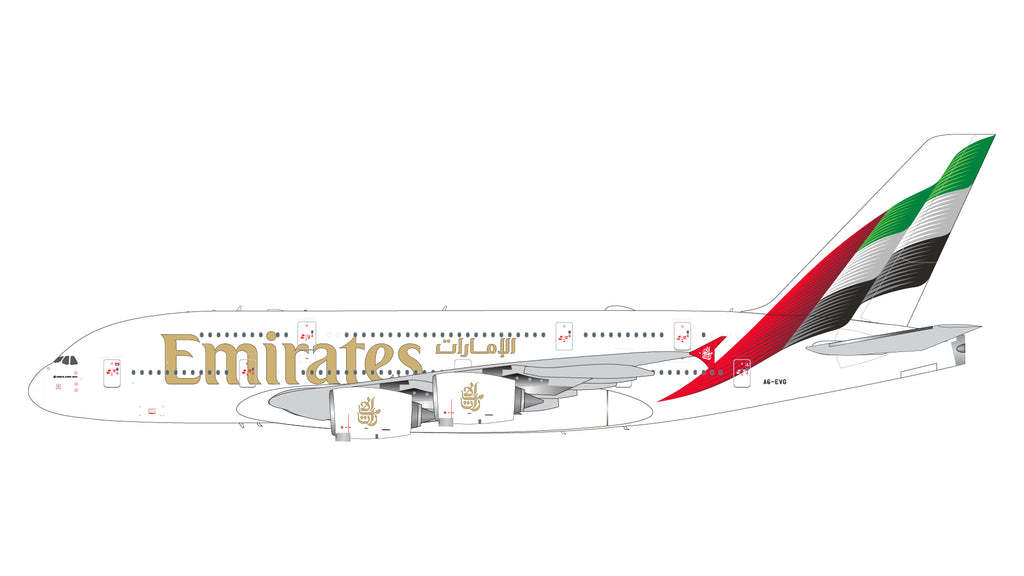 Emirates Airbus A380 A6-EVG GeminiJets G2UAE1443 Scale 1:200