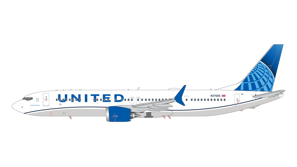 United Boeing 737 MAX 9 N37555 GeminiJets G2UAL1256 Scale 1:200