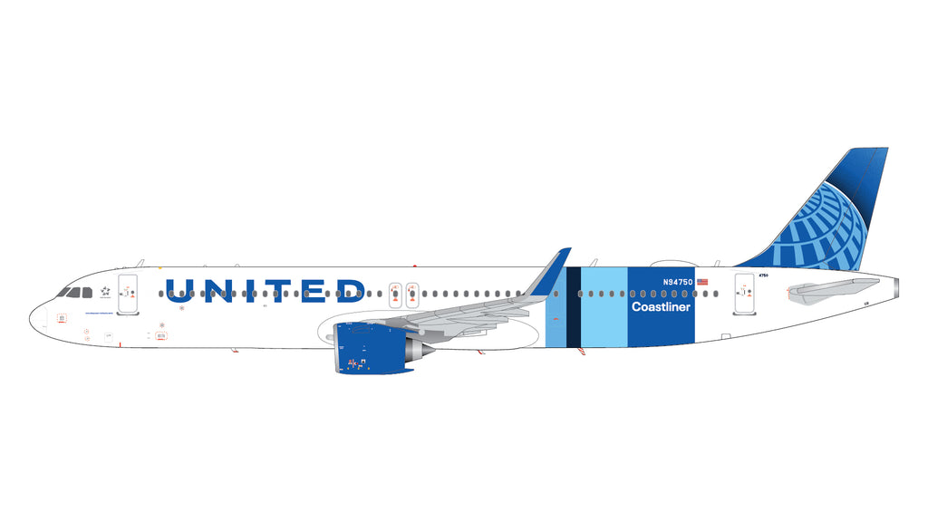 United Airbus A321neo N94750 Coastliner GeminiJets G2UAL1523 Scale 1:200