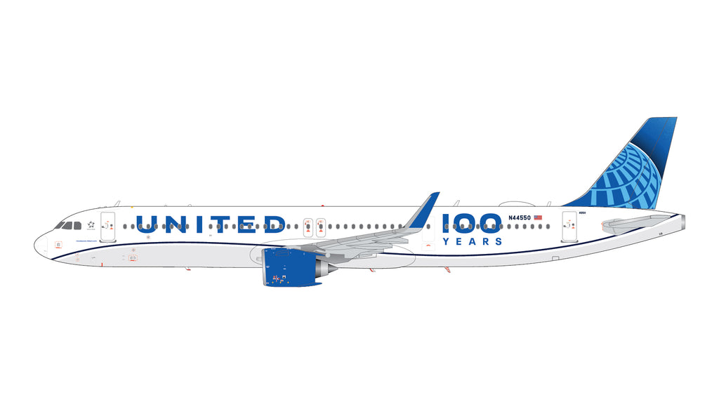 United Airbus A321neo N44550 100 Years GeminiJets G2UAL1524 Scale 1:200