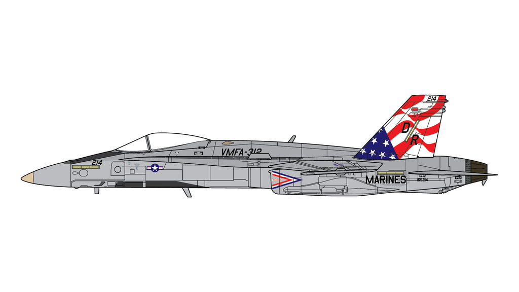 United States Marine Corps F/A-18C Hornet 165214 VMFA-312 GeminiJets ACES GAUSM10005 Scale 1:72