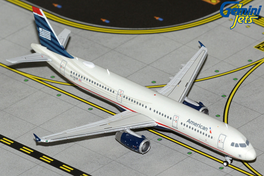 American Airlines Airbus A321 N578UW US Airways Heritage GeminiJets GJAAL2297 Scale 1:400