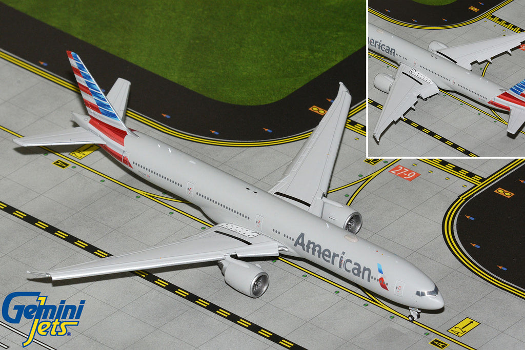 American Airlines Boeing 777-300ER Flaps Down N722AN GeminiJets GJAAL2303F Scale 1:400