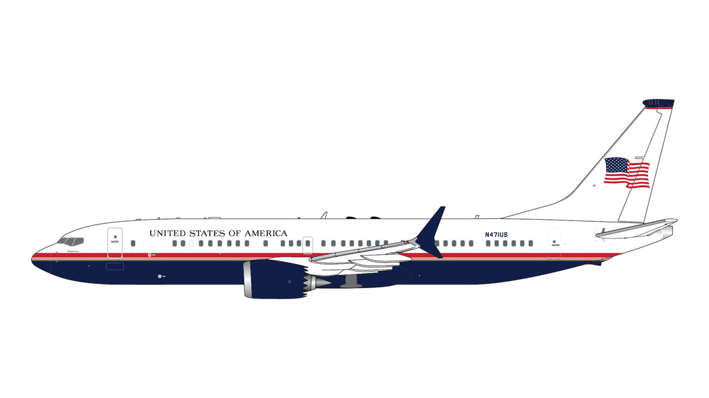 USAF Boeing 737 MAX 8 BBJ N471US GeminiJets GJAFO2420 Scale 1:400