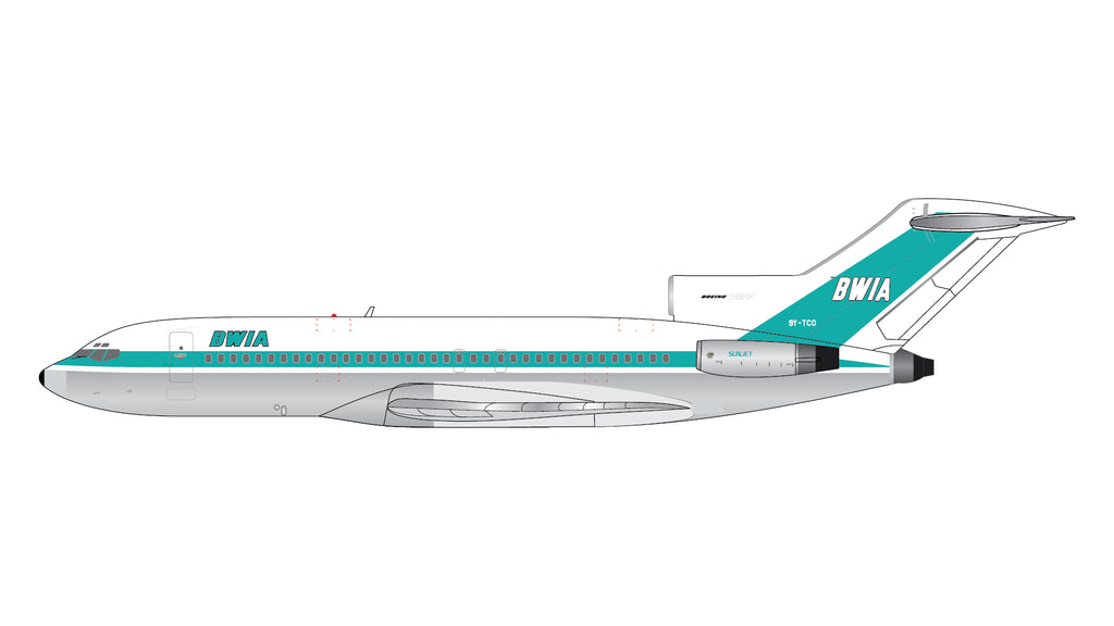 BWIA West Indies Airways Boeing 727-100 9Y-TCO GeminiJets GJBWA2376 Scale 1:400