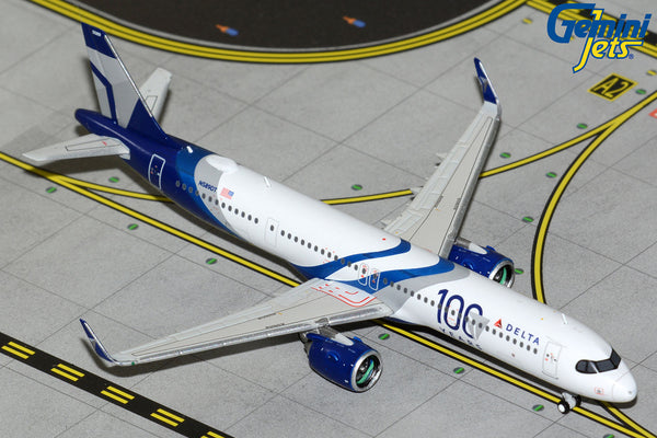 Delta Airbus A321neo N589DT 100 Years GeminiJets GJDAL2334 Scale 1:400